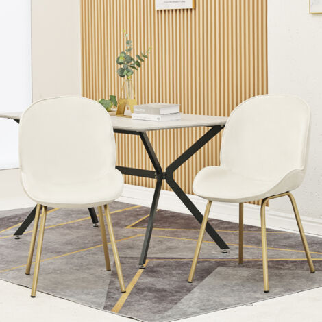 CLP Set 4 Sedie Da Pranzo Napier Decorative I Tessuto I Velluto I Similpelle, Colore:nero, Materiale:Ecopelle