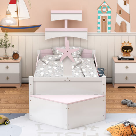Letto per bambini in legno 90200, a forma di barca a vela, con
