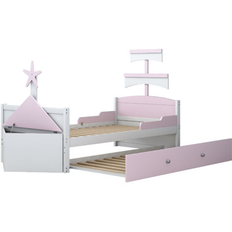 Letto per bambini in legno 90200, a forma di barca a vela, con