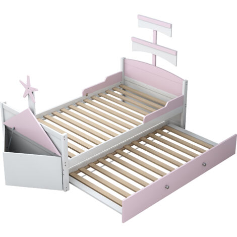 Letto per bambini in legno 90200, a forma di barca a vela, con