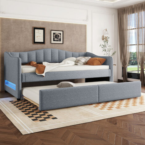 Dormeuse, chaise longue 90x200 cm con letto estraibile, divano