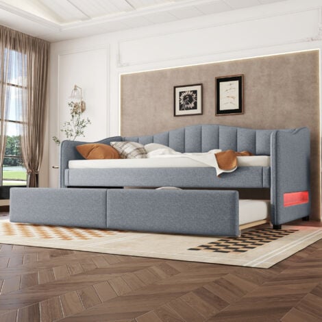 Dormeuse, chaise longue 90x200 cm con letto estraibile, divano