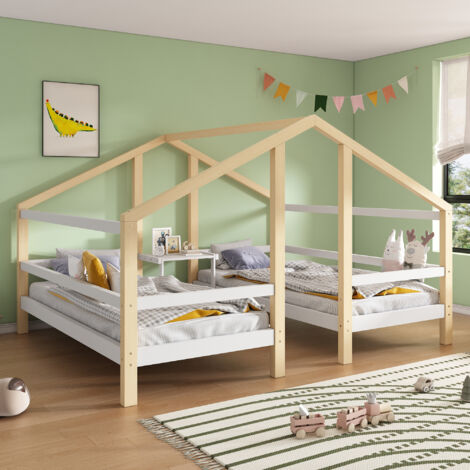 Letto A Casetta Bambini In Legno Massello 80x160 Cm - Con Cassetti E Protezione Anticaduta - Foto 7