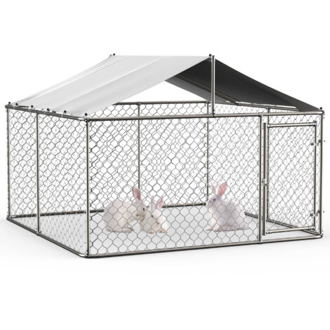 Recinto Per Conigli E Animali Piccoli ECD Germany - 124x76cm Metallo Nero