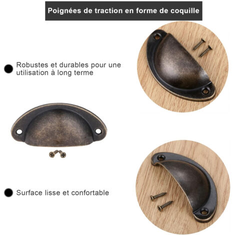 12 Pomelli Per Mobili Vintage In Lega Di Zinco - Diametro 30 Mm, Colore Bronzo Rosso, Per Cassetti E Ante - Foto 8