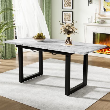 Tavolo Allungabile Stile Industriale - L140/180 X W80 X H75 Cm Grigio - Foto 8