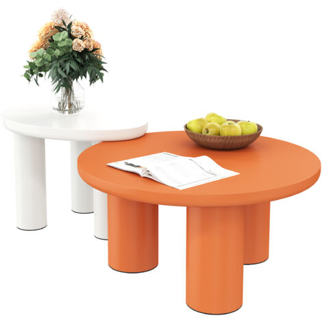 Tavolino Rotondo Mid-Century Con Piano In Vetro E Ripiano In Legno - Gambe Dorate, 45,7x45,7x58,4 Cm