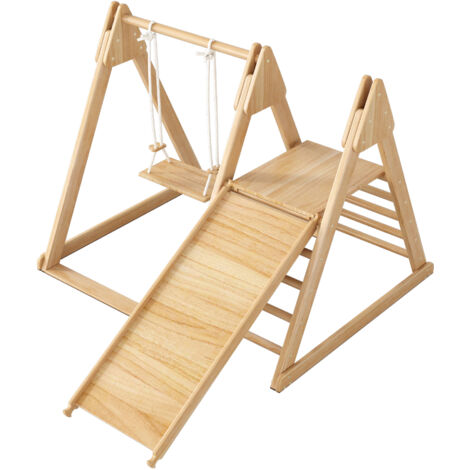 Scivolo In Legno Per Bambini MAMOI - Triangolo Arrampicata, Gioco Interno/Esterno, Sviluppo Psicomotorio