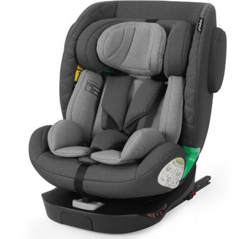 Seggiolino auto i-size girevole 360° con isofix e top tether 40-150 cm 0-36 kg grigio
