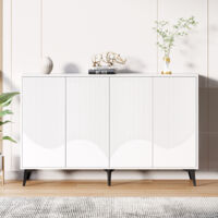 Credenze e buffet con 4 ante e ripiani regolabili, bianco, 160x35x100 cm