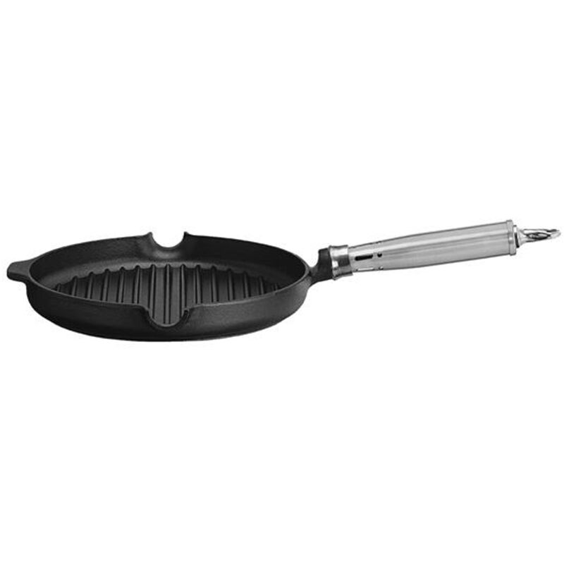 KitchenCraft Poêle à Griller En Fonte 24 Cm - Clearview - Parfaite Pour Steaks Hamburgers Et Légumes