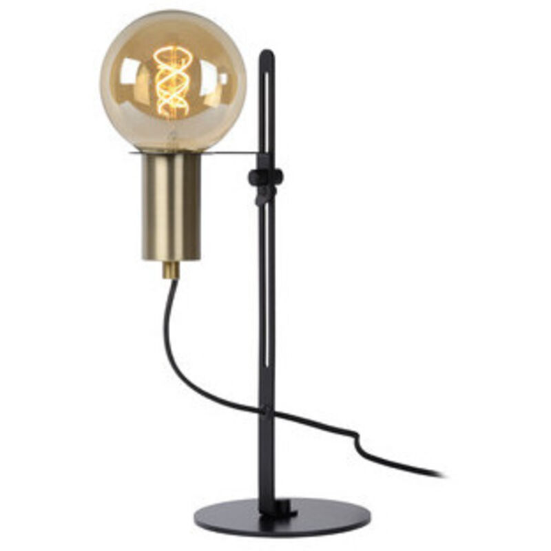 Lucide MALCOLM Tischlampe – Schwarz, Höhenverstellbar, 23 Cm Durchmesser, Mit Kippschalter Am Kabel