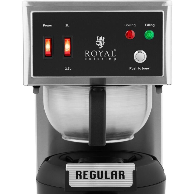 Royal Catering RC-WBDWTC6GO Machine à café filtre Cafetière à filtre Cafetière pro Percolateur électrique 6 l Or Acier inoxydable