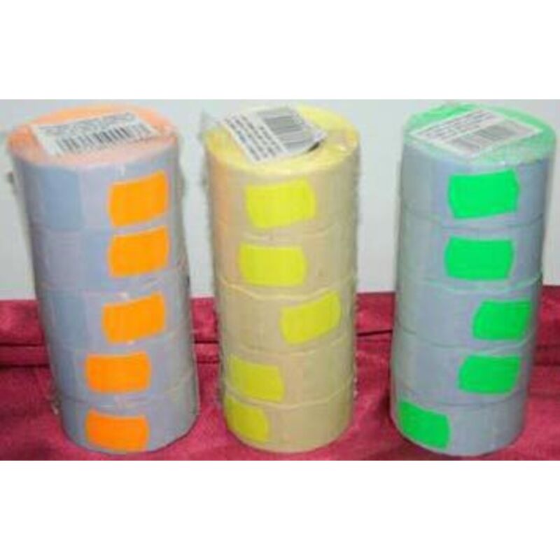 26x16 ETICHETTE FLUORESCENTE ARANCIONE PER PREZZATRICE 2 LINEE (CONF. 10 ROTOLI)(10.000 ETICHETTE TOTALI