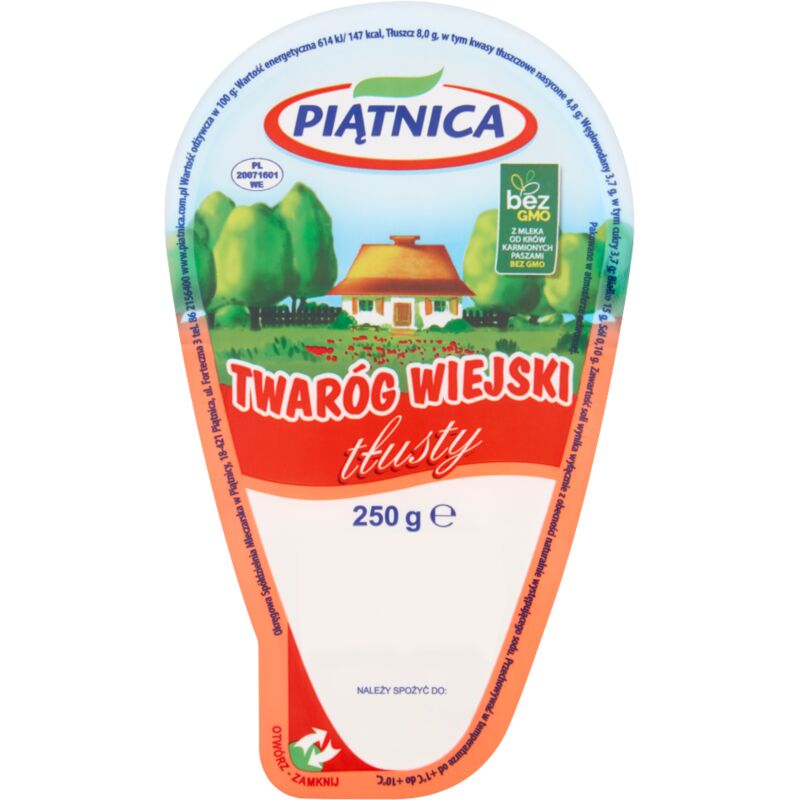 Fromage cottage Piątnica 250 g à base de lait de vache sans OGM — free download