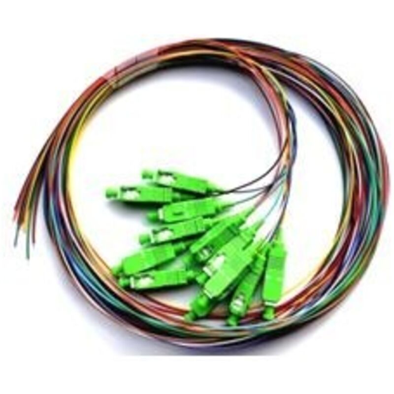 Pigtails SM SC/APC couvrant 0,9 mm, longueur 2 m - 12 pièces.