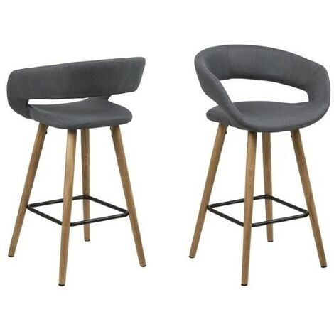 Tabouret de bar bas gris foncé Grace