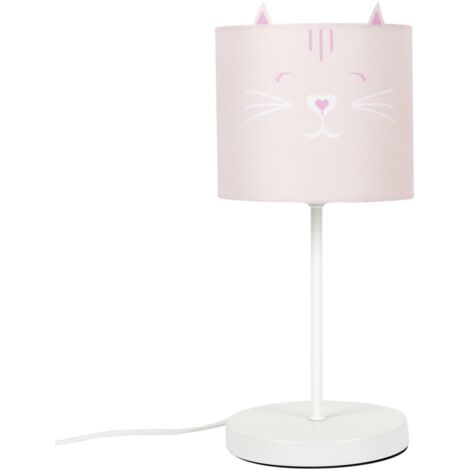 Deco Chambre Fille Lampe De Bureau LED Pour Enfants, Lampe De Chevet Oreille De Chat Rose Reveil Ado Fille