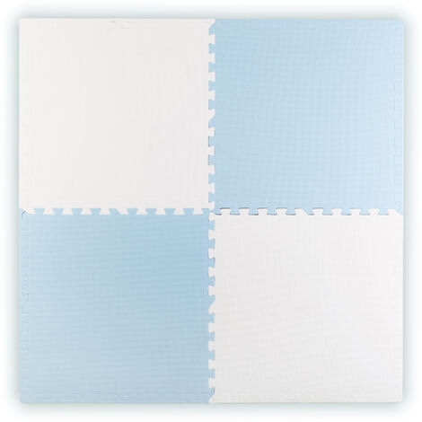 Grand tapis puzzle éducatif en mousse Ricokids, bleu et blanc