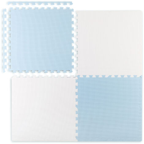 Grand tapis puzzle éducatif en mousse Ricokids, bleu et blanc