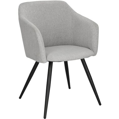 Chaise rembourrée grise Molto avec accoudoirs (1/4)