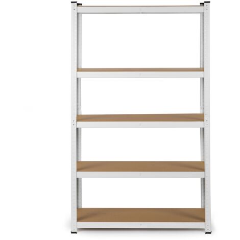 Étagère Industrielle Humberg 4841 - 5 Tablettes MDF 150x75x30 Cm - Charge Lourde, Réglable En Hauteur