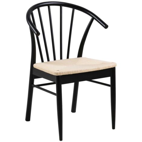 Chaise Cassandra à assise enveloppée, pieds noirs (1/5)