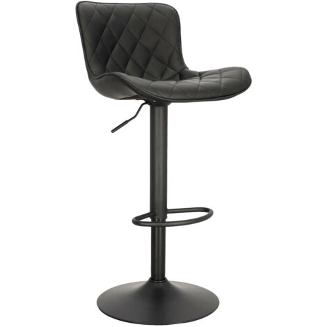 Tabouret rembourré Aland noir, réglable en métal (1/5)