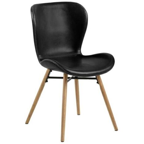 Fauteuil Batilda Retro rembourré, similicuir, bois (1/4)