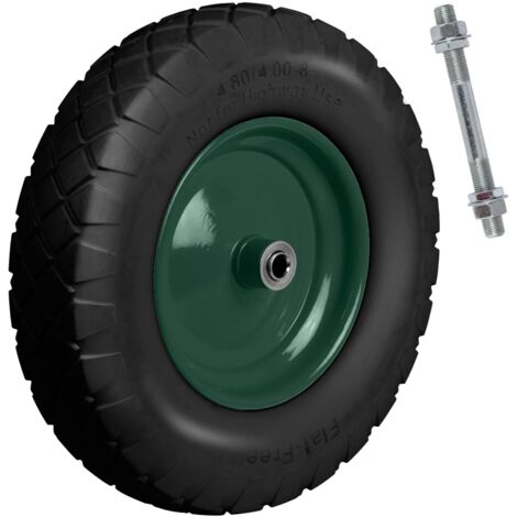 Roue de brouette tubeless 4.00-8 – Jante renforcée – Diamètre 40 cm – Largeur 8 cm – Pour ateliers et terrains accidentés (1/5)