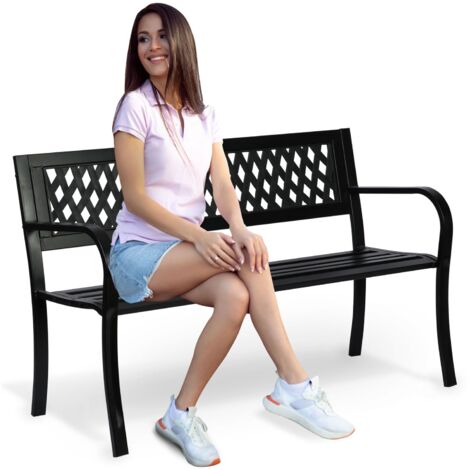 Banc de jardin avec dossier 125 x 77 x 49 cm Canapé Clover (1/5)