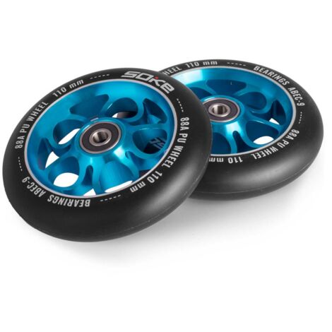 2 Roues PU épaisses 110 Mm Pour Scooter - Cascade / Remplacement (blanches, SODIAL)