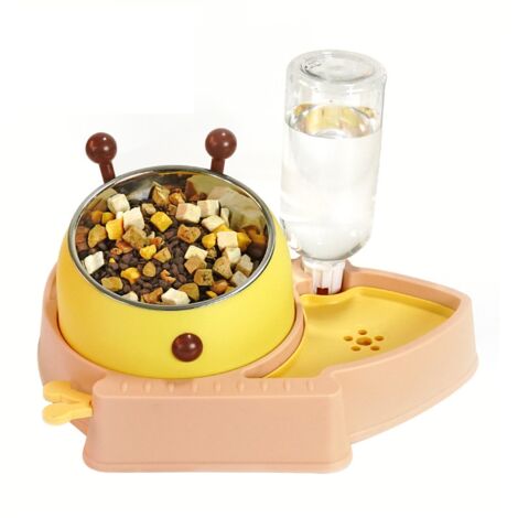 JENEVA - Gamelle 2 en 1 Eau & Croquette pour Chat