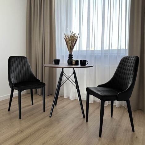Chaise LORIENT VELVET en velours noir