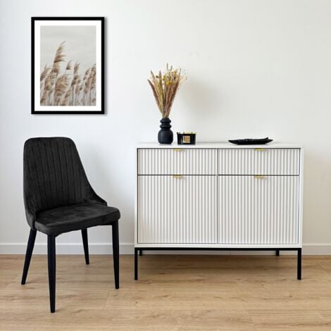 Chaise LORIENT VELVET en velours noir