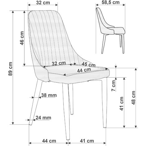 Chaise LORIENT VELVET en velours noir