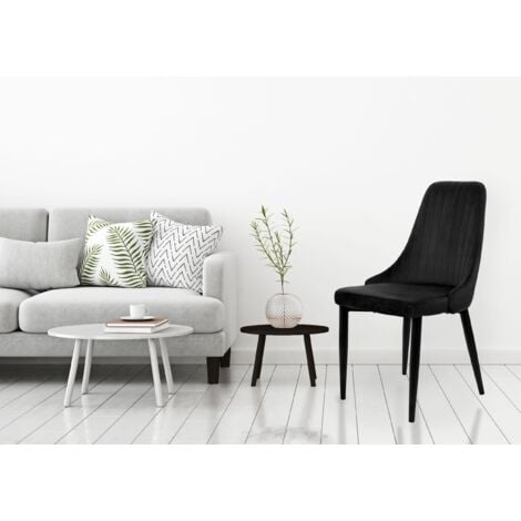 Chaise LORIENT VELVET en velours noir