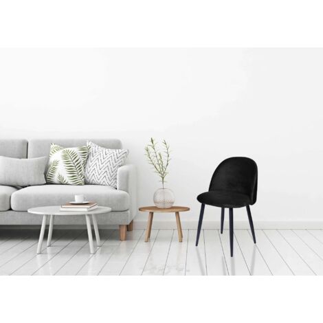 Chaise rembourrée en velours noir SOUL Velvet