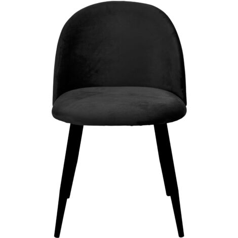 Chaise rembourrée en velours noir SOUL Velvet