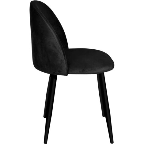 Chaise rembourrée en velours noir SOUL Velvet