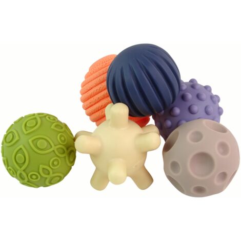 Generico Ensemble De Boules Sensorielles Avec 6 Boules Texturées Douces Et Résistantes De Différentes Couleurs Et Formes Pour Jouet De Développement Tactile Pour Enfants (sac En Maille