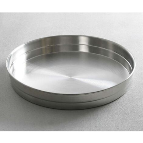 Grand Plateau De Service Vintage En Inox – 44,5 X 33 Cm, Argenté, Avec Poignées