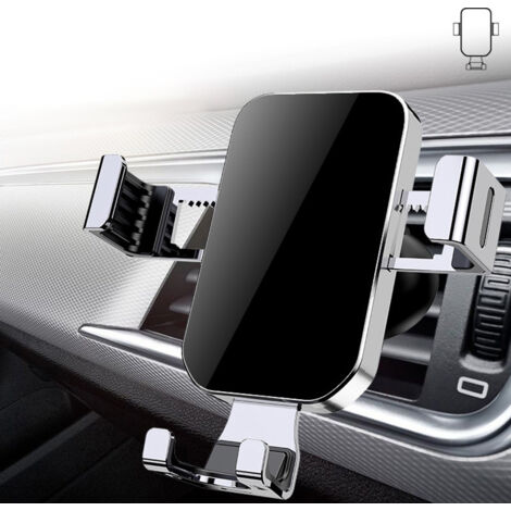 Support Magnétique Téléphone Voiture - Fixation Sur Grille D'aération, Rotation 360°, Forte Adhérence - Universel