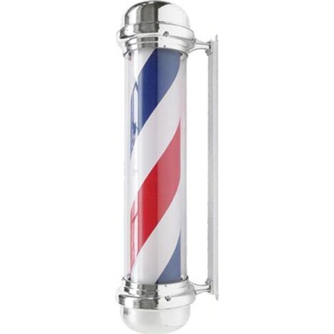 Lampadaire lumineux BB-02 argenté grand format pour salon de coiffure sur poteau (1/3)