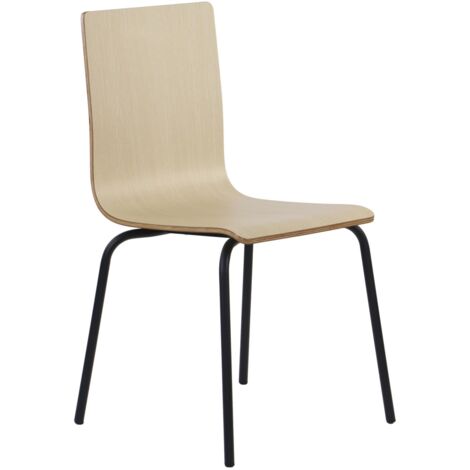 Chaise en contreplaqué naturel avec structure noire. Modèle WERDI B. (1/5)