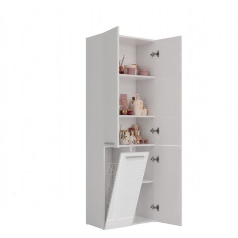 Poteau de salle de bain Nel 1K/DD, BLANC BRILLANT