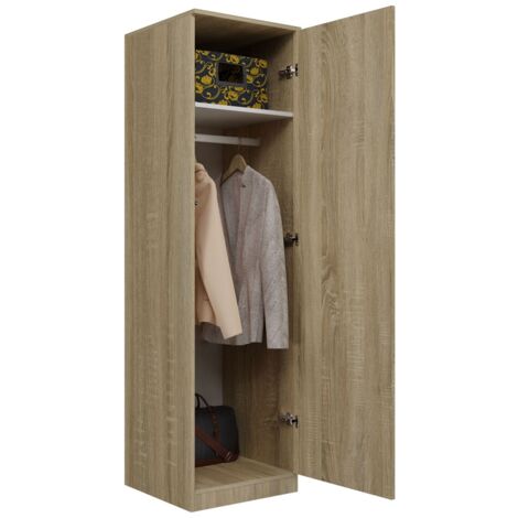 Topeshop – Armoire Malwa SD-50 chêne sonoma – Système TIP-ON – 4 portes – Panneau stratifié résistant aux rayures et à l'humidité – Design minimaliste