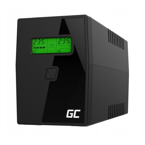 Green Cell – Onduleur 600 VA – 360 W – Tension d'entrée 230 V – 2 prises CA – Régulation automatique de tension – Écran LCD – Sinusoïdale