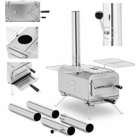 S - Poêle à bois de tente portable, tube de chauffage de camping