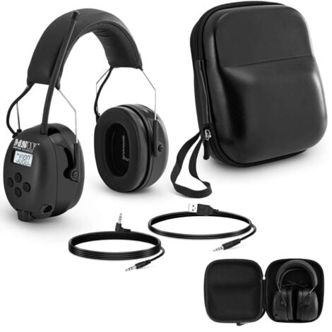 Casque de protection antibruit actif avec radio Bluetooth AUX MP3 - noir